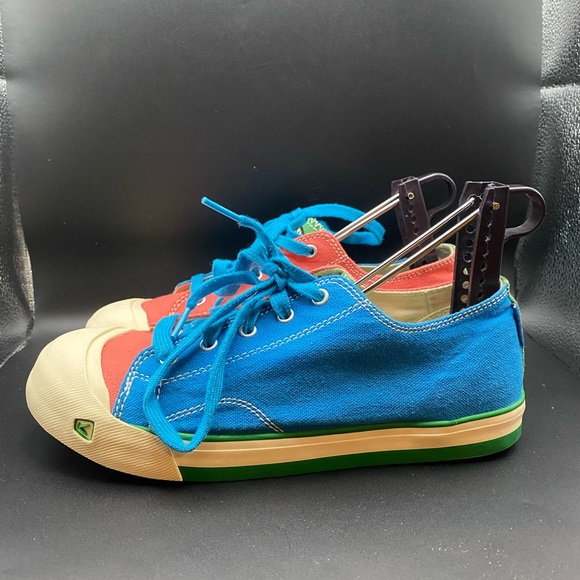 Vintage Keen Coronado Red Blue Canvas Sneakers 8.5 Womens 6 Mens 39 EU - Picture 1 of 10